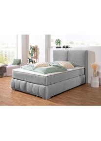 Home Affaire , Boxspringbett »Wehma«, inkl. Topper in 3 verschiedenen Matratzen, auch in Samtstoff , silber