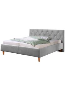 Home Affaire , Polsterbett »Sunley 100«, Kreuzsteppung, Kopfteilhöhe 102 cm, ohne oder mit Matratze/Lattenrost , silber