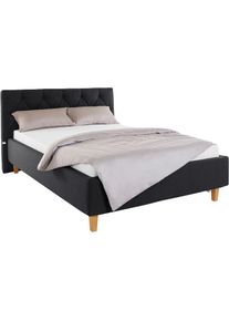 Home Affaire , Polsterbett »Sunley 100«, Kreuzsteppung, Kopfteilhöhe 102 cm, ohne oder mit Matratze/Lattenrost , anthrazit