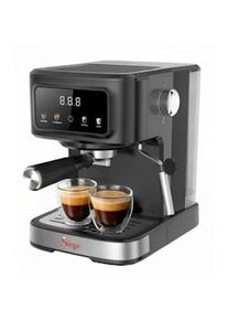 Sirge Máquina digital de café expresso e cappuccino com visor, 2 filtros, 1100 W, 20 bar [bomba italiana], depósito de 1,5 L, preta