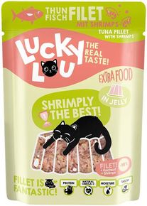 Lucky Lou Extra Food in Jelly, Thunfisch & Shrimps, 12x70g