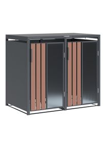 Tchibo - Mülltonnenbox - 132x80x116cm - anthrazit - Stahl / Acryl / Holz