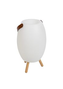 Feh&eacute;r &aacute;ll&oacute;l&aacute;mpa 40,5 cm LED-del &eacute;s hangsz&oacute;r&oacute;val, szab&aacute;lyozhat&oacute; RGBW IP44 t&aacute;vir&aacute;ny&iacute;t&oacute;val - Apolo