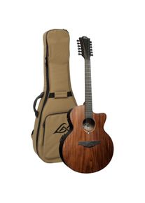 Lâg Guitars Sauvage 12-String (Westerngitarre, Khaya, Brown Brankowood (pinus radiata), Smoked Eucalyptus Rough Sawn Finish, Pale Brankowood), Gitarre