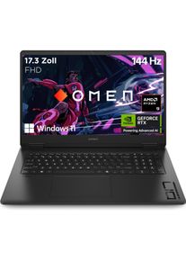 HP Omen 17-db1073ng RTX 5060 (17.30", AMD Ryzen AI 7 350, 32 GB, 1000 GB, DE), Notebook, Schwarz