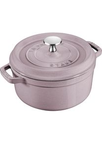 Staub Cocotte 20 cm, rund, Kirschblüte, Gusseisen, Pfanne + Kochtopf, Violett