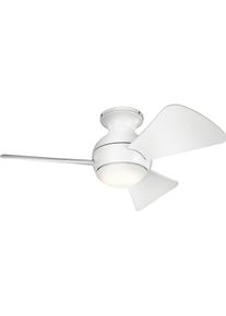 Elstead Lighting Sola leiser Deckenventilator mit LED Licht Ø86cm + Fernbedienung Mattes weiss, Ventilator, Weiss