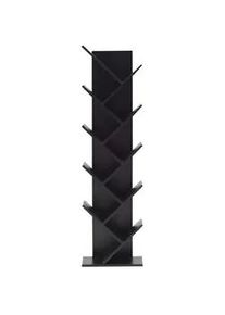 Mobili Rebecca Bücherregal Schwarz 22/45/160 cm , Holzwerkstoff , 22x160x45 cm , Wohnzimmer, Regale, Bücherregale