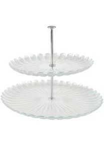 Ambia Home Etagere , Glas , Uni , rund , Lfgb, Bsci , handbemalt, Tragegriff , Geschirr, Tischkultur & Serviergeschirr, Etageren