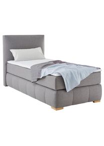 Home Affaire, Boxspringbett &raquo;Wehma&laquo; inkl. Topper in 3 verschiedenen Matratzen, auch in Samtstoff, grau, Struktur fein (100% Polyester), Struktur fein,