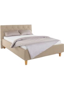 Home Affaire , Polsterbett »Sunley 100«, Kreuzsteppung, Kopfteilhöhe 102 cm, ohne oder mit Matratze/Lattenrost , beige