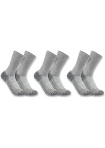 Carhartt Force Crew, socks 3-pack , color: Light Grey , size: L