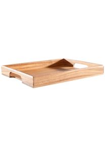 Homeware Profession. Tablett , Akaziefarben , Holz , Akazie , Schichtholz , Holz , rechteckig , 36x5x44 cm , Lfgb , lebensmittelecht , Geschirr,