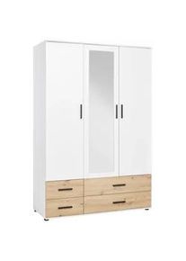 Kleiderschrank Rasant Weiß/Eichefarben