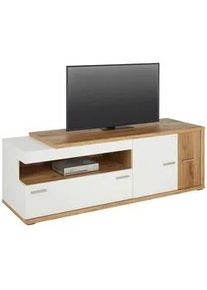 TV-Element Ambiente in Weiß/Eichefarben