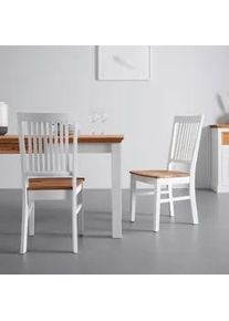 Stuhl-Set Antalia Weiß Buche/Eiche massiv
