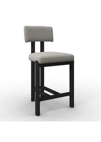 Barhocker Jonna Hellgrau Bouclé Gepolstert