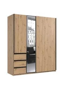 Schwebetürenschrank Adria Graphitfarben/Eiche Artisan