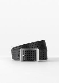 Leren riem - zwart - maat 110 - glad leer - bonprix