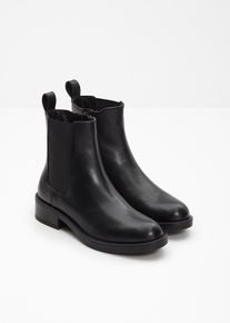 Chelsea boots van leer - zwart - maat 37 - glad leer - bonprix