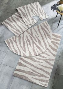 Badmat met zebraprint - grijs - maat 1 (wc-mat voor staand toilet 45/50cm) - bonprix