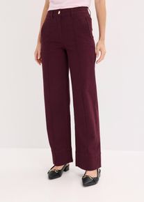 Twill broek met bies en kleine zak - bruin - maat 42 - met katoen - bonprix