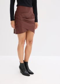 Korte imitatieleren rok - bruin - maat 42 - imitatieleer - bonprix