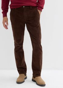Relaxed fit stretch corduroy broek straight - bruin - maat 36 - corduroy - bonprix