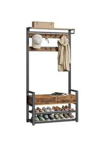 Mid.you Garderobe , Dunkelbraun , Holzwerkstoff , 80.4x181.6x30 cm , Garderobe, Garderoben-Sets & Garderoben-Serien