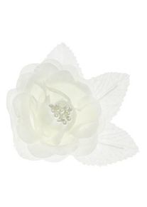 partydeco 10 Crème de rose satinée avec perles 5 cm