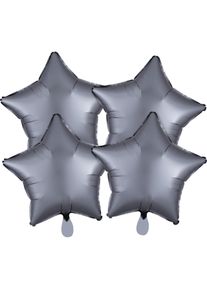 Amscan 4 ballons étoiles satin graphite 43cm