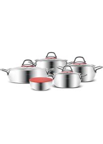 Karaca Emirgan XL Cookware with Storage Lid Induction Base Made of Steel Pack of 10, Pfanne + Kochtopf