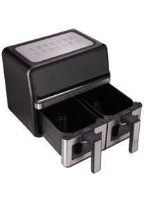 Extralink AIR FRYER 9L 2200W DOUBLE CHAMBER BLACK, Fritteuse, Schwarz