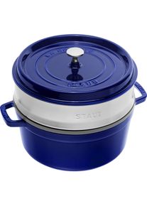 Staub Cocotte mit Dämpfeinsatz, Pfanne + Kochtopf, Blau