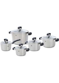 Bk Conical Cool Pannenset - 5-delig - RVS - geschikt voor alle warmtebronnen, Pfanne + Kochtopf, Silber