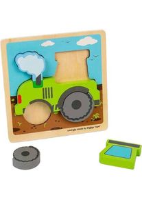 Bigjigs Holzpuzzle Traktor mit abnehmbaren Formen, 5