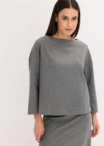 Tunika mit Fischgratmuster aus fester Ware, grau, Gr&ouml;&szlig;e 44, bonprix