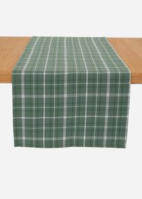 Bio Baumwoll Tischläufer mit Karomuster, grün, Größe 30x180 cm, 100% Baumwolle, bonprix