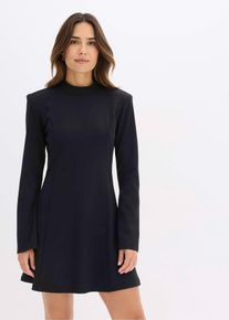 Minikleid in A-Linie und Trompetenärmeln, schwarz, Größe 36, Viskose, bonprix