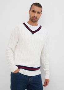 Feinstrickpullover mit Kaschmiranteil, wei&szlig;, Gr&ouml;&szlig;e 52/54 (L), mit Baumwolle, bonprix
