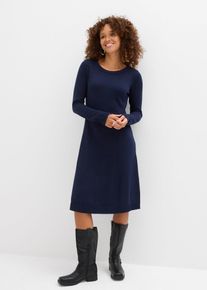 Strickkleid in ausgestellter Form, blau, Gr&ouml;&szlig;e 44/46 (L), mit Baumwolle, bonprix