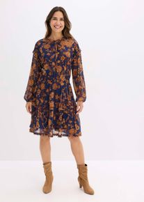 Tunika-Kleid aus softem Mesh, blau, Größe 40/42 (M), bonprix