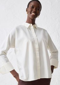 Bluse mit Seidenanteil, weiß, Größe 38, Seide, bonprix