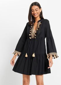Tunika-Kleid, schwarz, Größe 50, 100% Baumwolle, bonprix