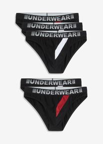 Slip mit Baumwolle (5er Pack), schwarz, Größe 8 (XXL), mit Baumwolle, bonprix
