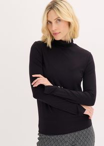 Rollkragenshirt mit dekorativen Kn&ouml;pfen, schwarz, Gr&ouml;&szlig;e 56/58 (3XL), bonprix