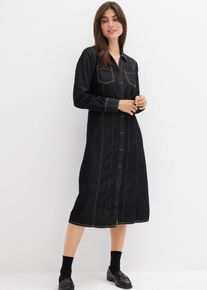 Jeanskleid, schwarz, Größe 44, mit Baumwolle, bonprix