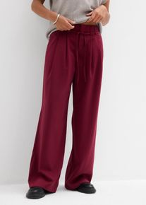Bundfaltenhose mit Bindeband, rot, Gr&ouml;&szlig;e 40, Viskose, bonprix