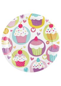 Amscan 8 assiettes en papier cupcake party 23cm
