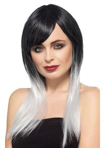 Smiffys Perruque noir-gris pour femme